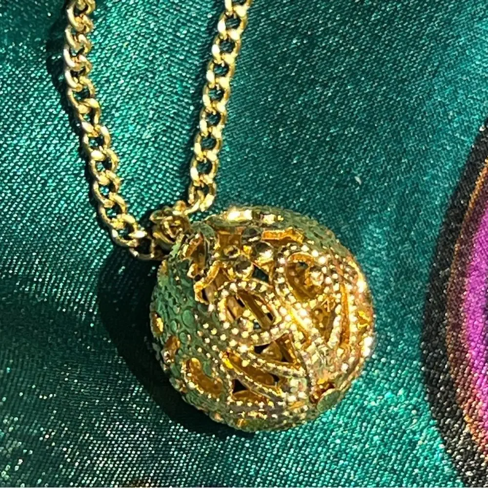 JUDY LEE VINTAGE 1950s Sphere Gold Tone Necklace 9”